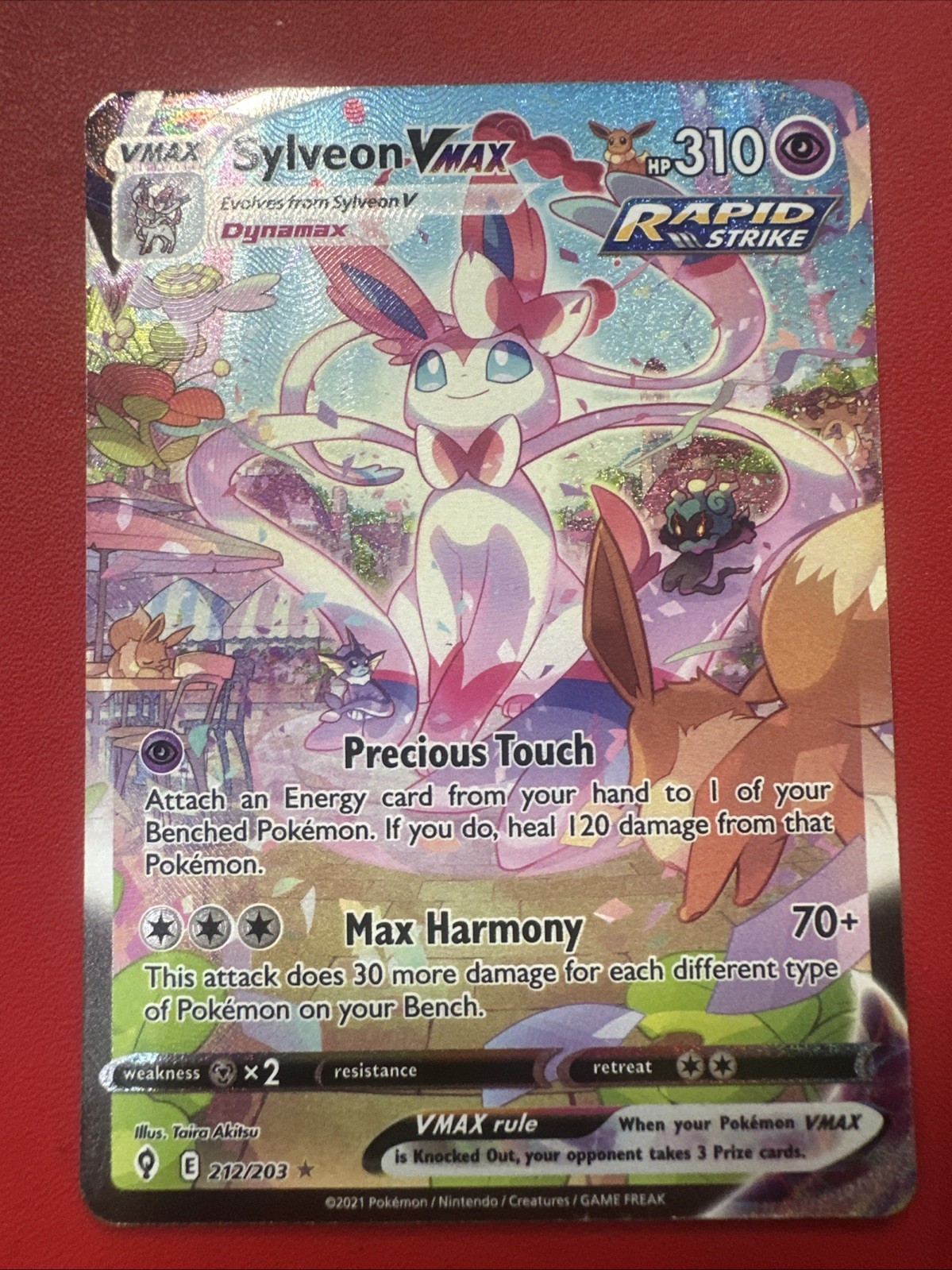 Pokémon TCG Sylveon Vmax SWSH07: Evolving Skies 212/203 Secret Rare