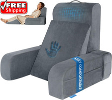 Reading Pillow, 10 in 1 Back Pillow for Bed Sitting up with Detachable Arms Rest