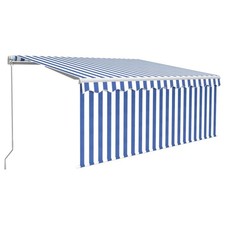 Image of Manual Retractable Awning Outdoor Awning with Blind and LED Awning vidaXL