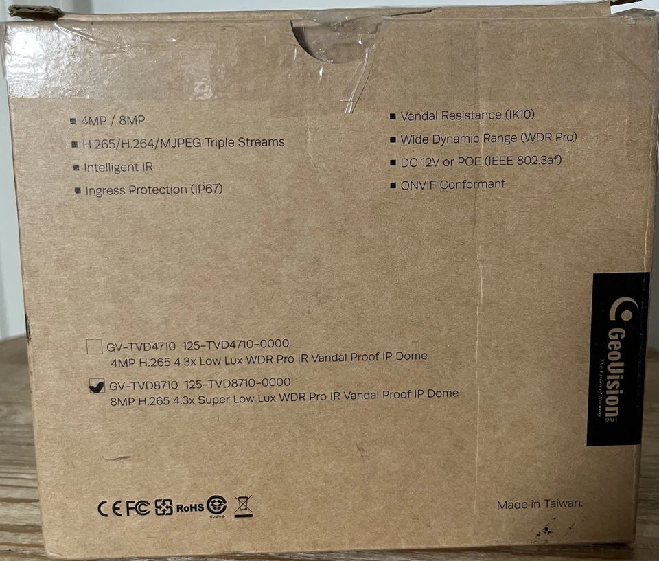 Geovision GV-TVD8710 IR Vandal Proof Dome Camera 8MP 4.3x WDR 125-TVD8710-000 - Image 3 of 4