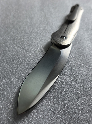 Matt Cucchiara Knives F-Bomb Proto #2, Double Swedge, Skull Backspacer, Bark Ti