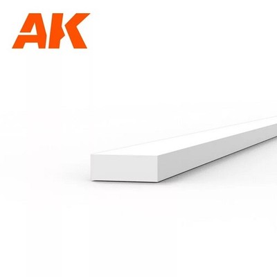 AK Interactive AK6515 - Strips 0.75 x 2.00 x 350mm - STYRENE STRIP
