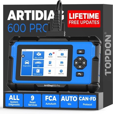 TOPDON ArtiDiag600 Pro, OBD2 Scanner Diagnostic Tool for All Systems, Code Reade