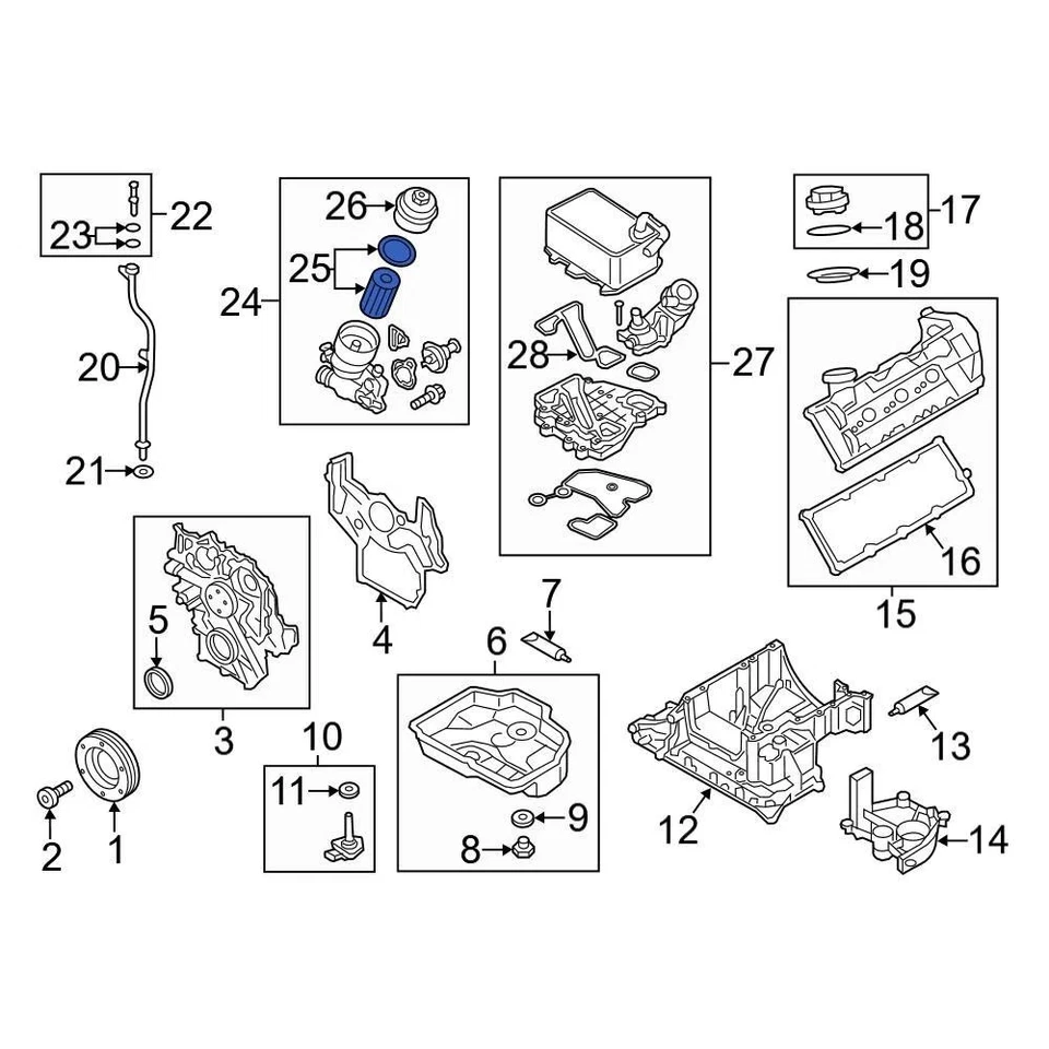 For Audi Q7 2013-2015 Audi 059198405 Engine Oil Filter Element - Image 2 of 4