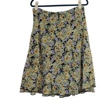 Vintage 90s Notations Floral Midi Skirt Size S Boho Cottagecore Garden Fairy