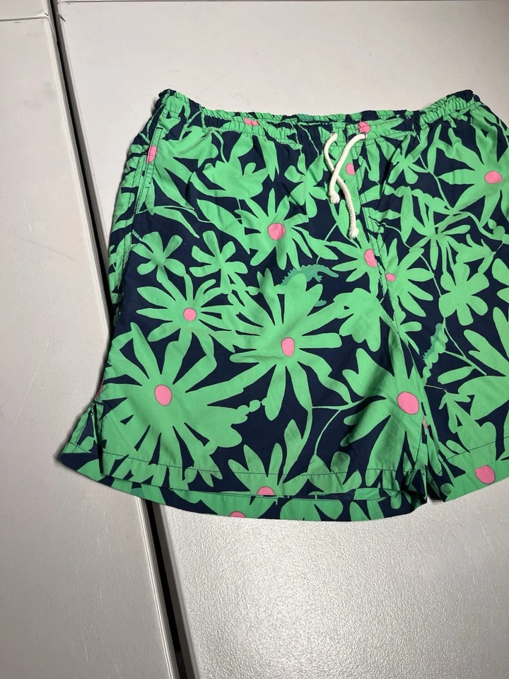 Pantalones Cortos Lilly Pulitzer Para Hombre Grandes Capri Bañador Verde Floral Forrado en Playa Foto 4 de 4