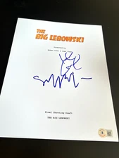 JEFF BRIDGES JOHN GOODMAN SIGNED MOVIE SCRIPT THE BIG LEBOWSKI BECKETT BAS COA G