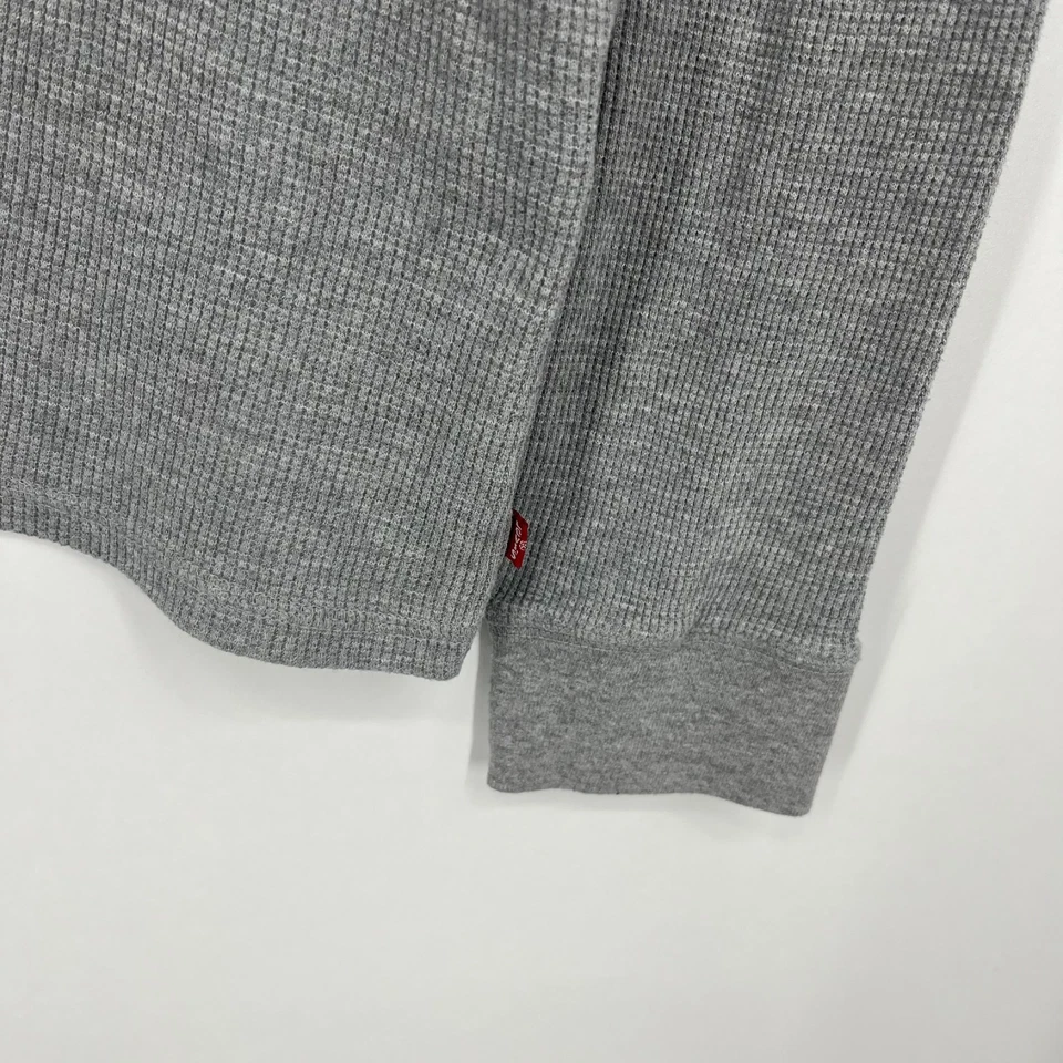Levi's Long Sleeve Thermal Knit Henley Shirt Men's Size 2XL Gray Standard Fit - Image 4 of 4