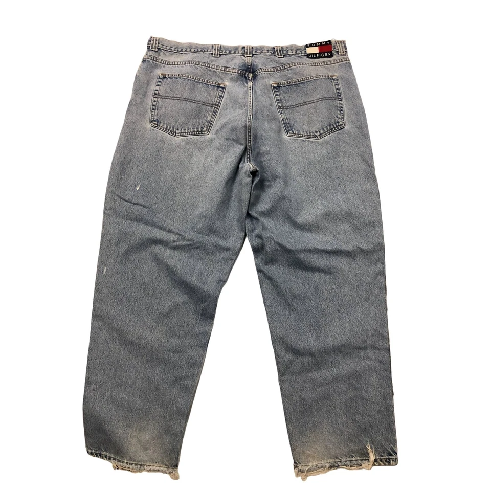 Pantalones de mezclilla holgados de colección de los 90 Tommy Hilfiger azules desgastados Foto 2 de 4