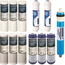Reverse Osmosis Replacement Filter Set  RO Cartridges 12 pcs w/ 100 GPD Membrane