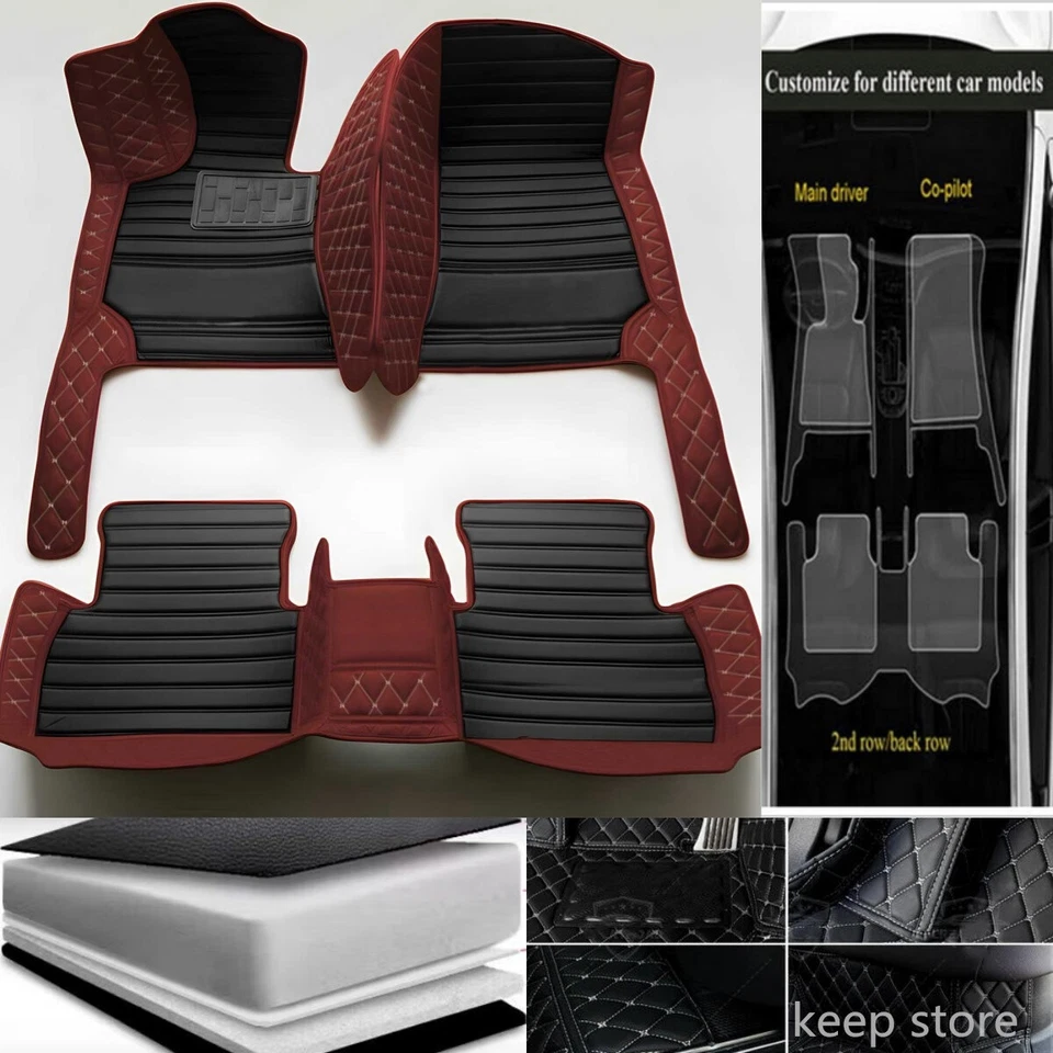 For Volkswagen Arteon Beetle CC Eos Golf City Custom Car Floor Mats Auto Liners - Image 3 of 4