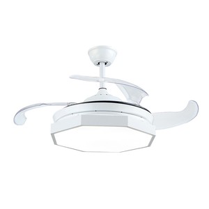 Details About 42 3 Color Dimming Led Ceiling Fan Light Metal White Plated Chandeliers Fixture