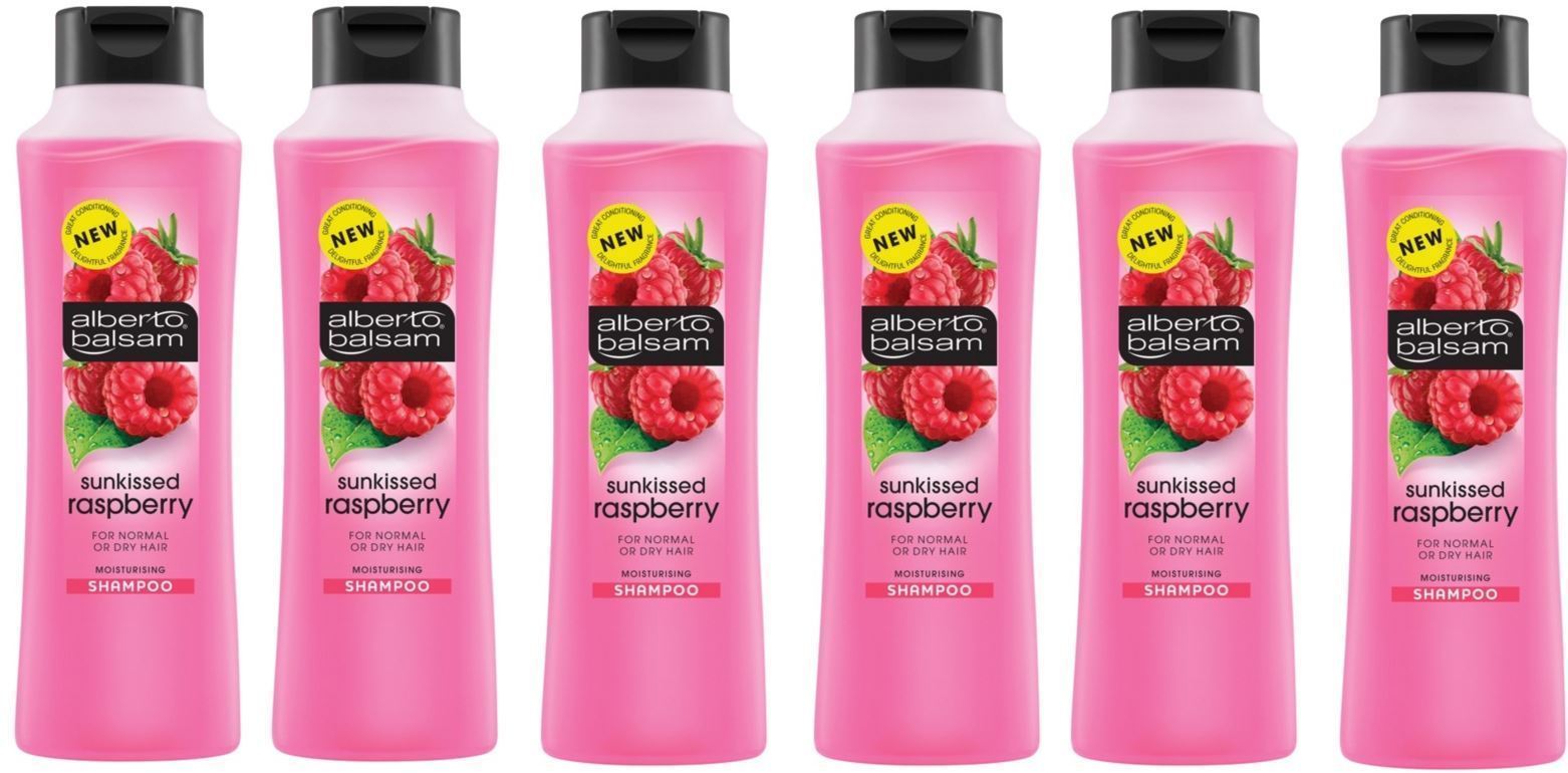 6x Alberto Balsam Shampoo 350ml for Normal or Dry Hair - Raspberry