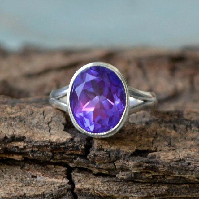 925 silver hotsell amethyst ring