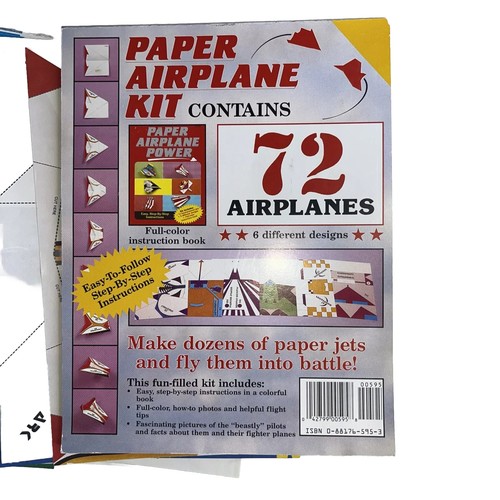 Vintage Paper Airplane Jet Fighter Kit Full Color AVIATION Different Design - 第 4/6 張圖片