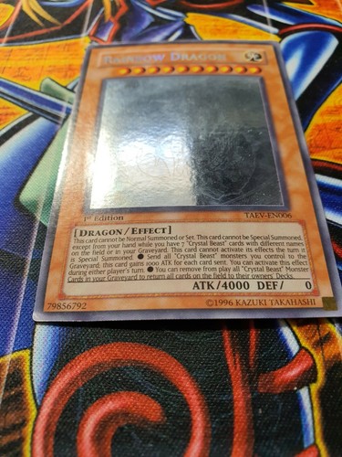 Yu-Gi-Oh Ghost Rare Rainbow Dragon TAEV-EN006 1st Edition - Picture 2 of 7
