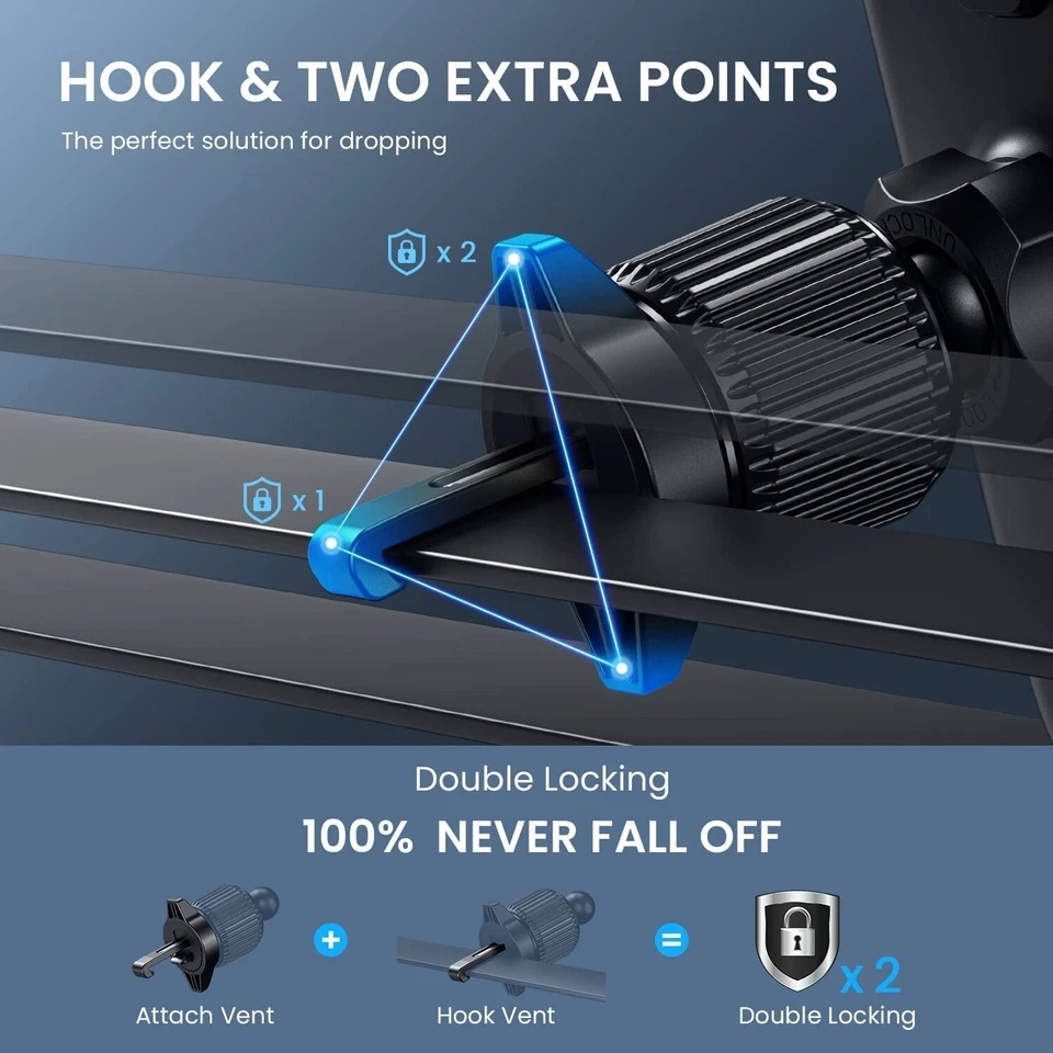 Soporte de teléfono de montaje en coche ventilación de aire para iPhone 14 13 12 11 Pro XS Max XR 8 7 Foto 3 de 4