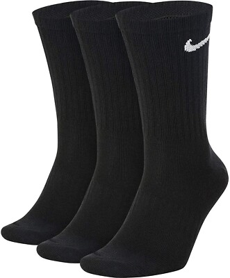 Nike Unisex 247973 Everyday Lightweight Crew 3-Pair No Show Socks Shoes Size L