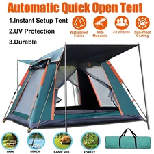 3-4 People Automatic Instant Pop Up Tent for Camping Tent Waterproof UV Protect