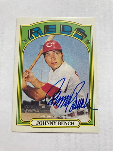 2021 Topps Heritage Johnny Bench Certified Autograph blue ink