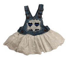 Vintage USA Made Oshkosh Bgosh Vestbak Overall Dress Up Cycled Girls 6-9 Mo