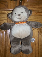 Carter  s Chid of Mine Plush Brown Monkey Musical Pull Toy Lullaby Orange Bow