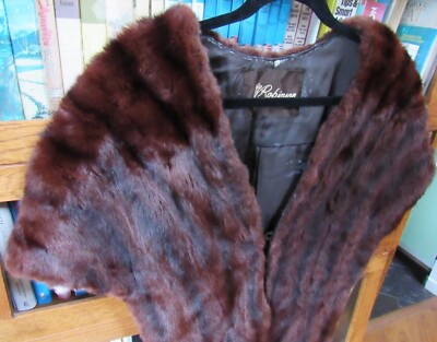 Vtg J W Robinson California Mink Fur Wrap Stole 1940s/1950s