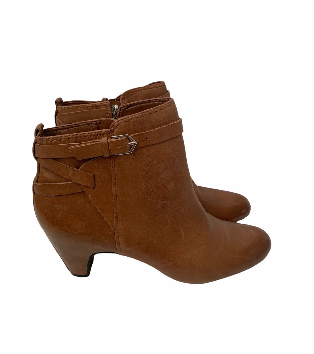 Cognac ankle boots with sales heel