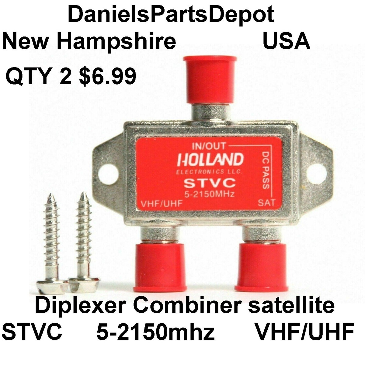 X2 DIPLEXER COMBINER HOLLAND 5-2150MHZ SATELLITE STVC VHF UHF