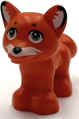 Lego New Reddish Orange Fox Friends Elves with Black Nose Dark Tan Eyes Part