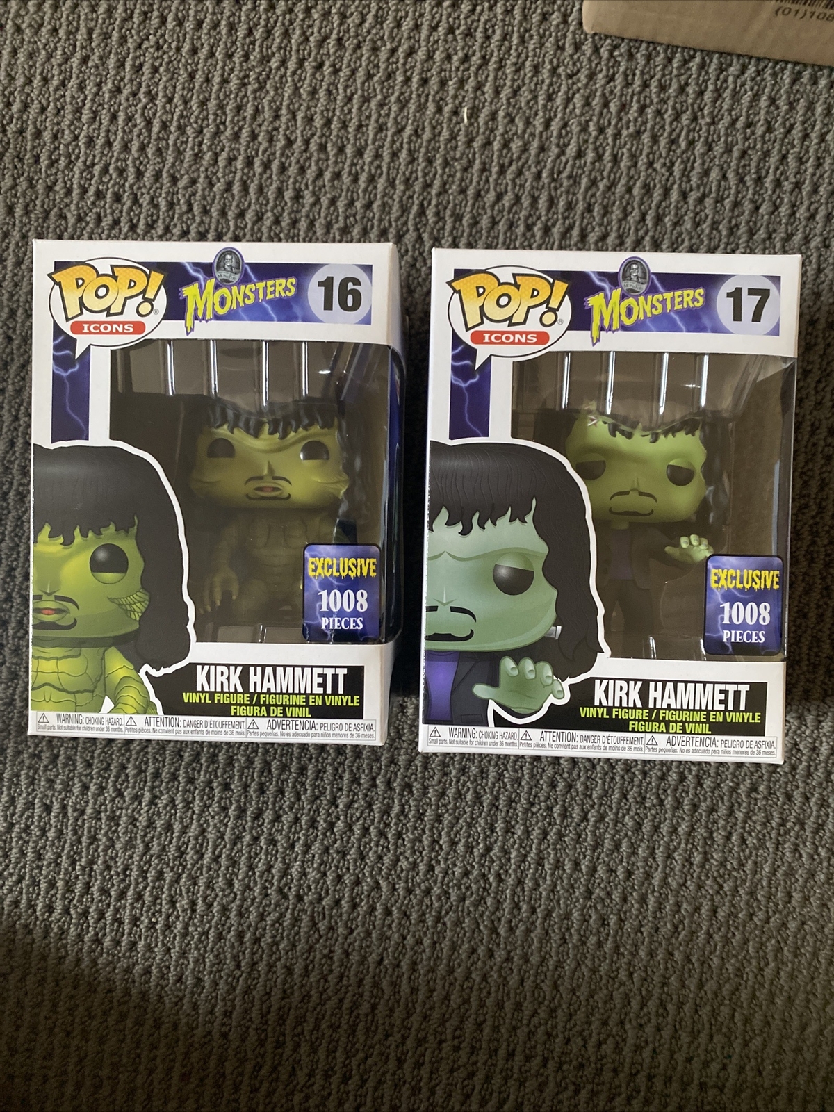 Funko Pop! #16 #17 &Quot;Kirk Hammett&Quot; Como Criatura Y Frankenstein Juego Raro Exclusivo