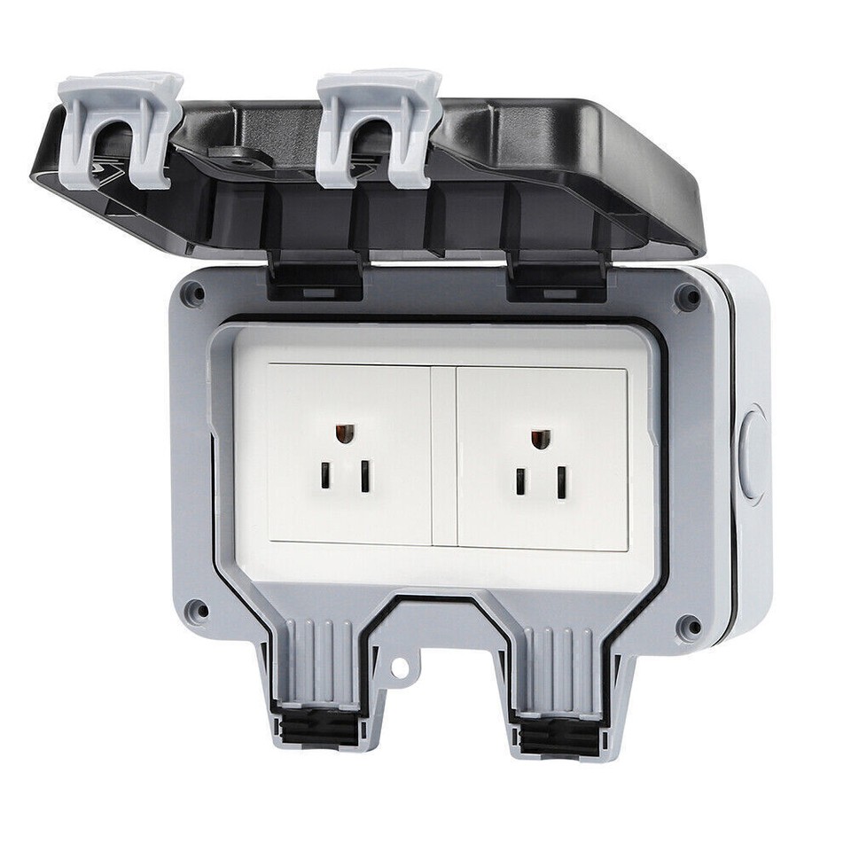 Outdoor Wall Waterproof Socket Electrical Outlets Covers 15A US Plug