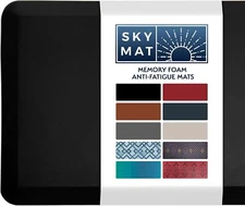 Sky Solutions Anti Fatigue Floor Mat 3/4" Thick Standing Rug (20 x 39", Black)