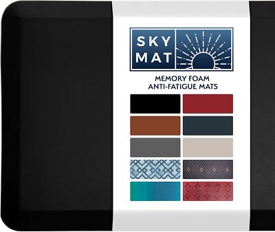 Sky Solutions Anti Fatigue Floor Mat 3/4'' Thick Standing Rug (20 x 39'', Black)