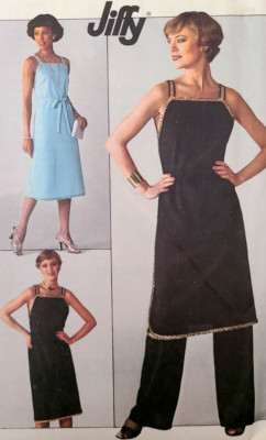 Vtg Uncut Simplicity 7785 Easy Sew Pattern Wrap Sun Summer Dress Tunic Top Pants