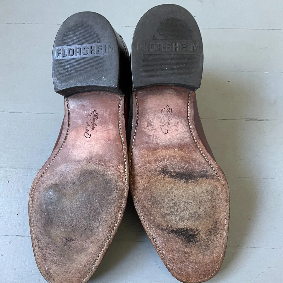 Raro Botín Florsheim Imperial de Cuero Marrón con Correa 9C De Colección Foto 4 de 4