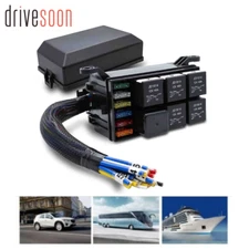 6 Slots ATC ATO Blade & 5pcs JD1914 40A Relay & RTT7121 Fuse Relay Box Kit 12V