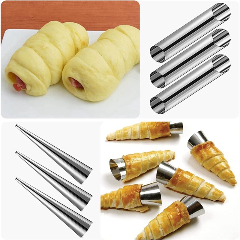 Cream Horn Mould Set Cannoli Tube Moulds Cone Baking Mould U5N17178