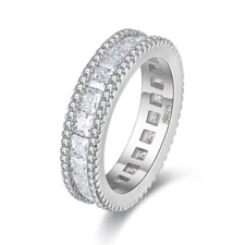 5mm Princess and Round Cubic Zirconia Eternity Band