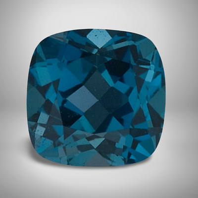 London Blue Topaz Cushion Cut Gemstone 4.1 Cts - 10 mm Lustrous Loose Gem
