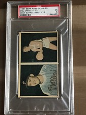 1951 Berk Ross Doubles Del Ennis 1-10, Dick Schnittker 1-12, PSA 5