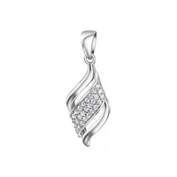 AnhäNger Aus 925/- Sterling Silber Rhodiniert Glanz 27 WeißE Zirkonia V AnhäNger