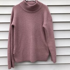 Ann Taylor Chunky High Neck Pink Sweater Medium M