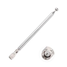 2-Pack SMA Male Telescopic Antenna 6-Section 480mm Silver for SDR/Radio
