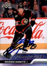 Maxence Guenette Signed 2023-24 Upper Deck Young Guns RC card Ottawa Senators