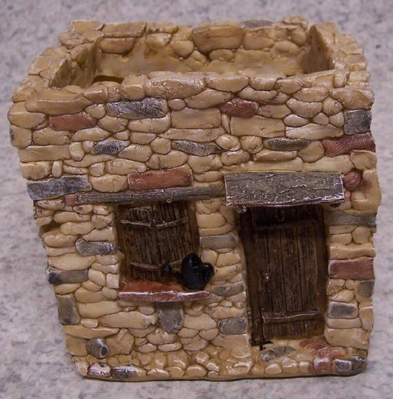 Flower Pot Stone House for Succulent Tillandsia plant resin planter NEW 3¾” tall