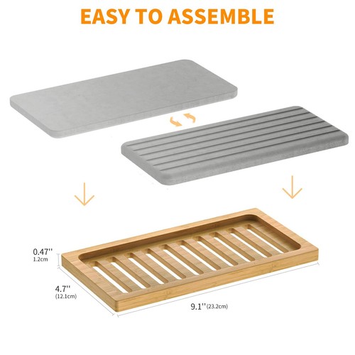 Instant Dry Sink Organizer Fast Drying Stone Sink Caddy Tray Kitchen Sponge Hold - Picture 5 of 7