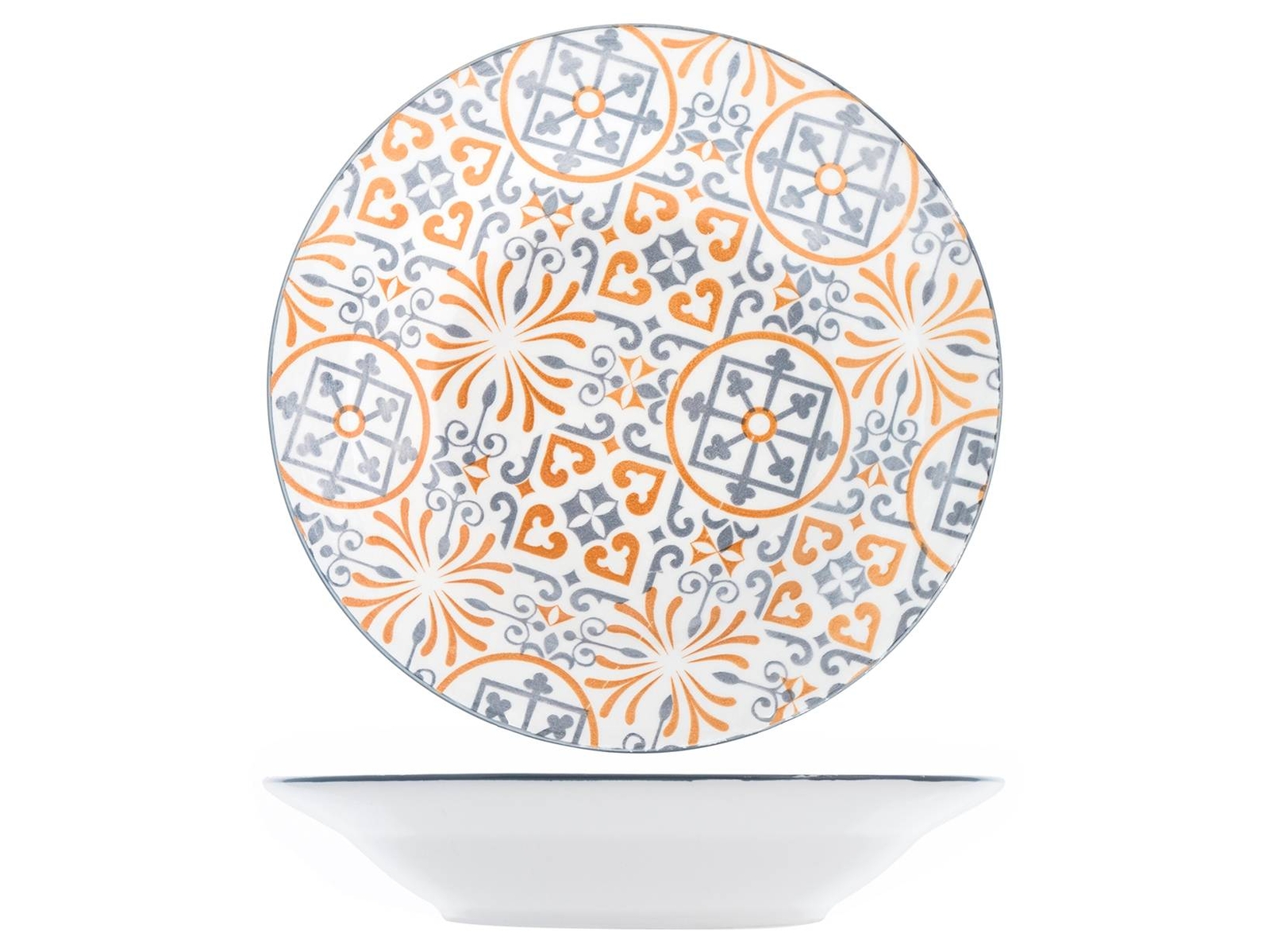 H&H Set 6 Piatti Fondi Capri In Stoneware Cm21