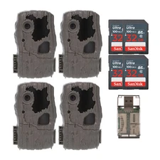 Wildgame Innovations Spark 2.0 Combo Lightsout 18MP Trail Camera 4 Pack Bundle
