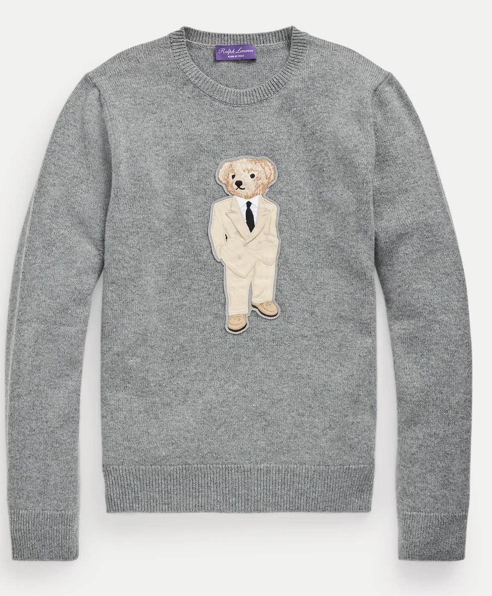 Purple label polo store bear sweater